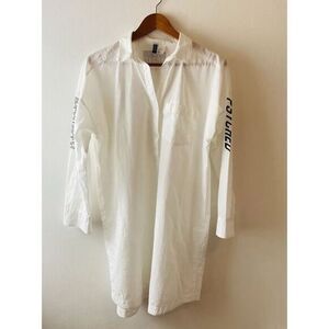 H&M Divided Blouse Woman's Medium Psyched White‎ With Logo